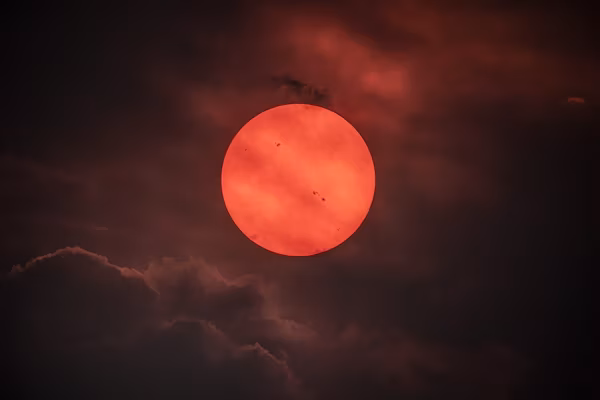 Red Sun through Wildfire Smoke
